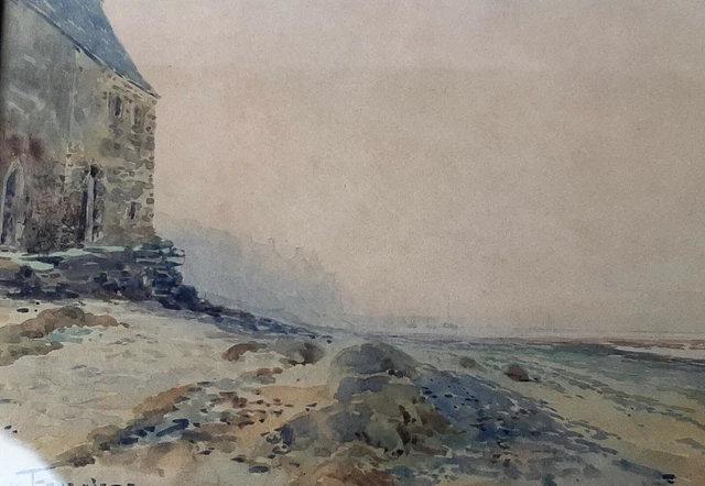 ECOLE FRANÇAISE ANNE DE LA FOURNIERE (XX) Aquarelle vielle bâtisse