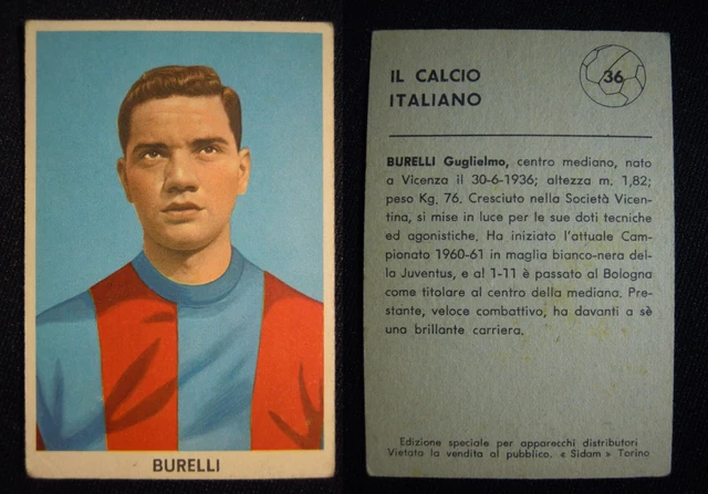 ***FIGURINA SIDAM IL Calcio Italiano 1960/61*** Burelli (Bologna) N.36