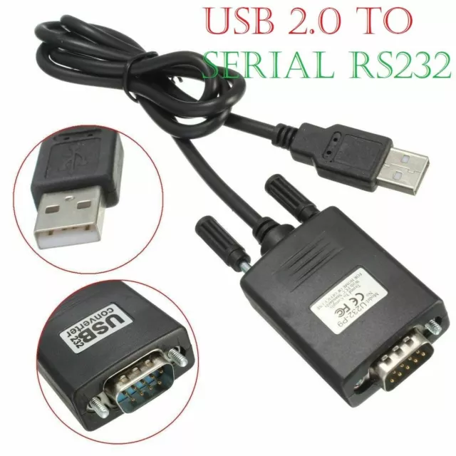 USB 2.0 to Serial RS-232 RS232 DB9 9 Pin Adaptor Converter Cable Lead Wire A++