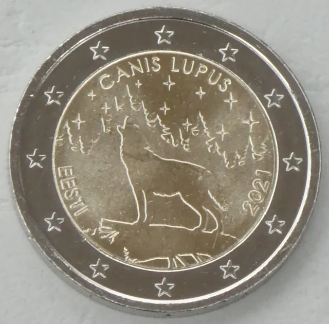 2 Euro Gedenkmünze Estland 2021 Wolf unz.