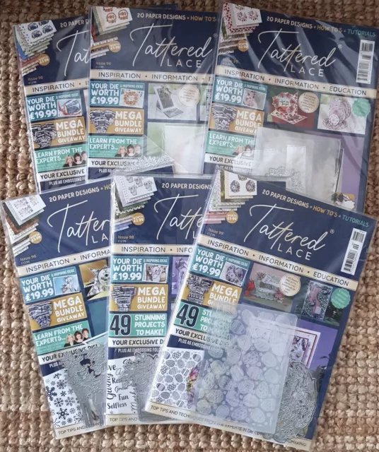 TATTERED LACE MAGAZINES -Choose from  Issue 81 - 104 Complete with die Brand New