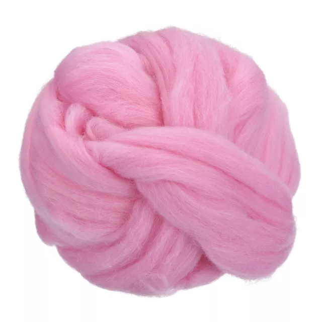 Needle Felting Wool, 3.5 Oz Nature Fibre Wool Yarn Roving (Light Water Pink)