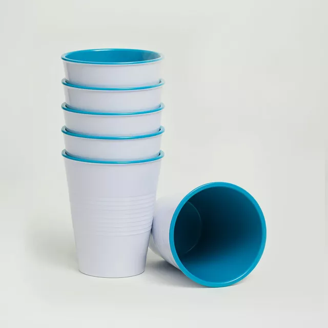 Barel Designs Retro Cyan Melamine Tumblers 275mL Set of 6 Water Cups Drinkware