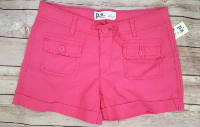 NWT Aeropostale PS Kids Girls size 12 pink Cuffed shorts New  100% cotton