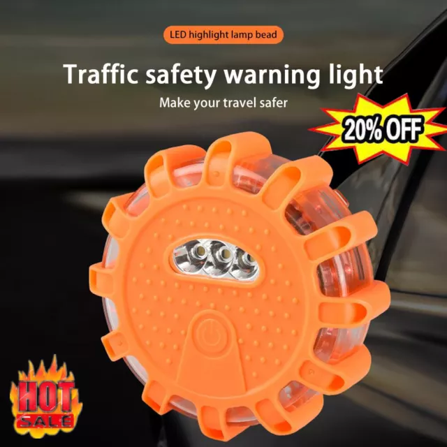 🔥🔥LED Road Flares Emergency Disc Safety Light Flashing Roadside Beacon Warning