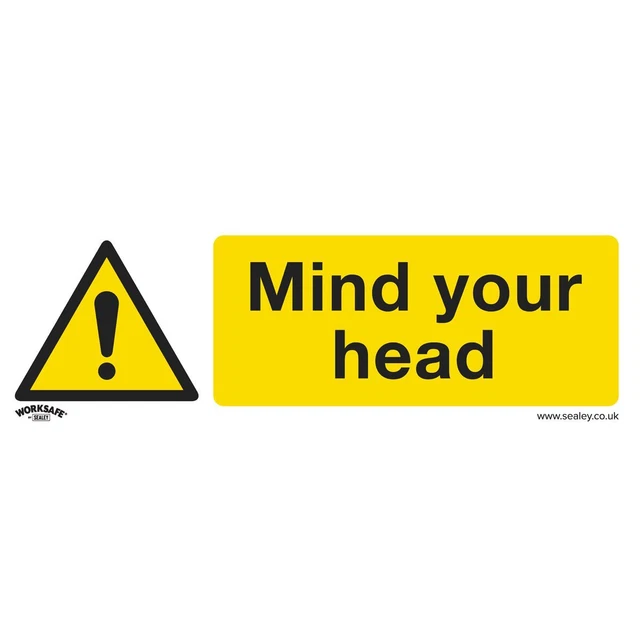 Sealey SS39P10 Avertissement Sécurité Signe - Mind Votre Tête - Rigide Plastic -