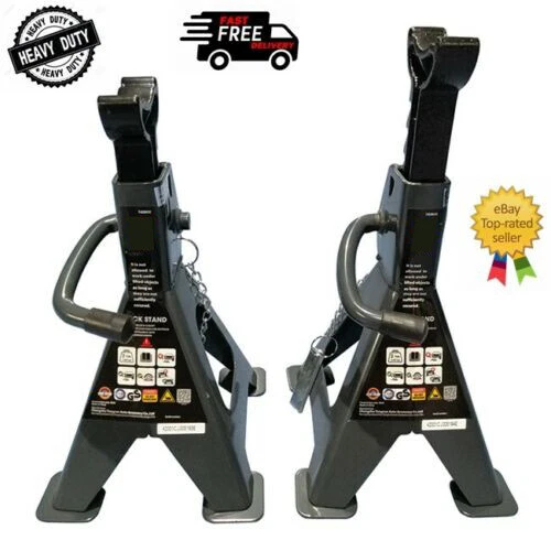 HEAVY DUTY 3 Ton Axle Stands Ratchet Type Cars with safety pins (Pair