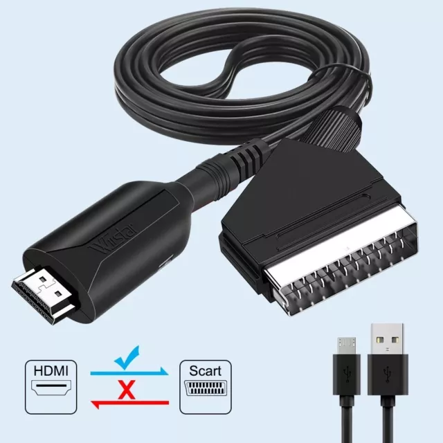 HDMI zu Scart Konverterkabel 1080P/720P Kompakter Audio-Video-Adapter Kabel 1,0m