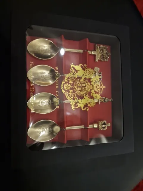 Royal Collection - Souvenir Spoons Finished 22 Carat Gold -  Windsor Castle