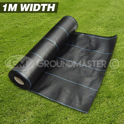 1M Wide Groundmaster™  Heavy Duty Weed Control Fabric Cover Membrane + Pegs