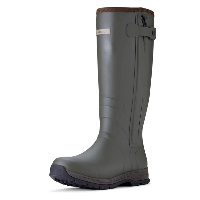 Rubber Insulating ARIAT BURFORD INSULATED Zip Rubber Boot Olive Night £205.80 - PicClick UK