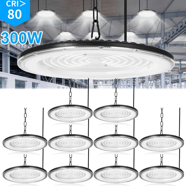 10 PACK 300W UFO LED High Bay Light Shop Industrial Commercial Factory
