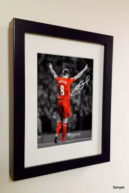 7x5 Signed Steven Gerrard Liverpool Autographed Photograph Photo Picture Frame 2