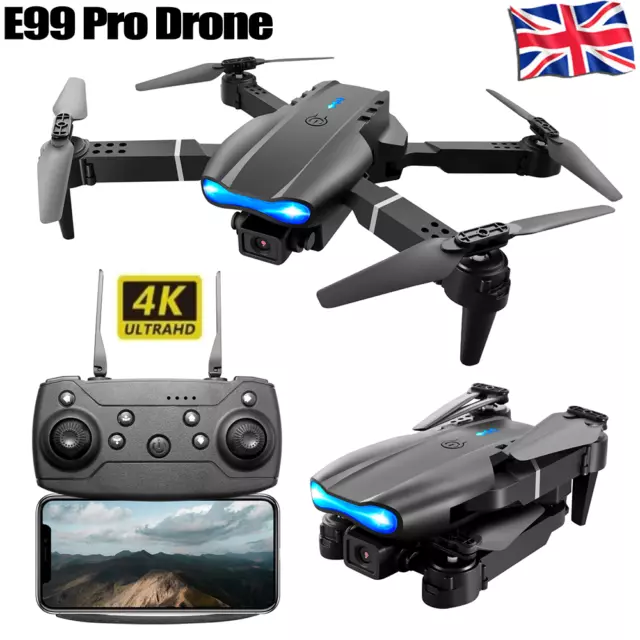 Drone X Pro 4K HD Selfie Dual Camera WIFI FPV GPS Foldable RC Quadcopter UK