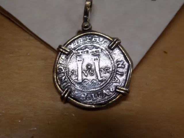 ATOCHA SILVER TREASURE coin 1622 in pendant with certificate never worn ...