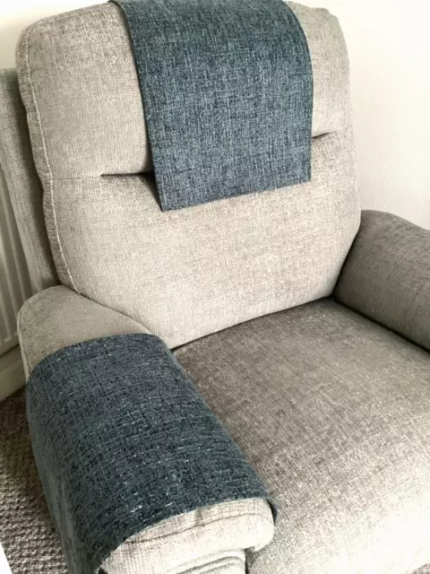 1 x Heavy Duty Chair Arm Back Cover Sofa Armchair SOFT TEAL RUBBER BACKED