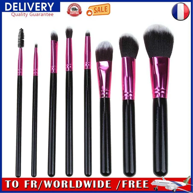 Brosses de maquillage cheveux doux 8Pcs Set fard à paupières sourcils cils Face