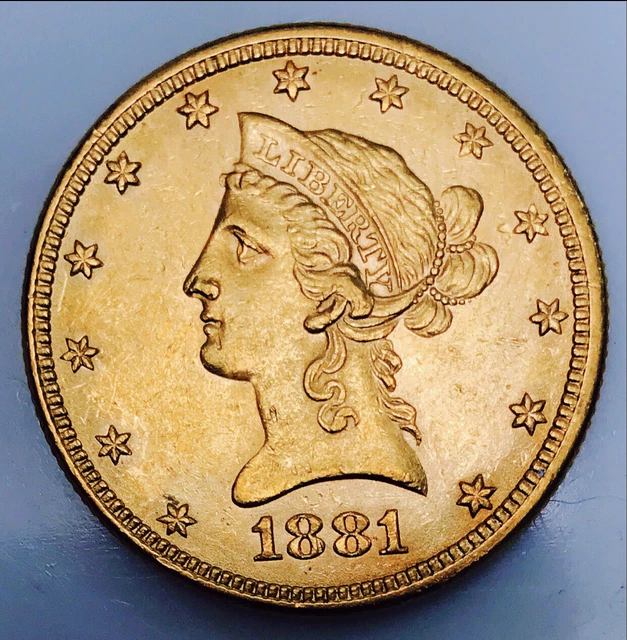 1881 P $10 Gold Liberty! True Stunner! Gorgeous Gold Blazer! Wow$$$ Nr #36518