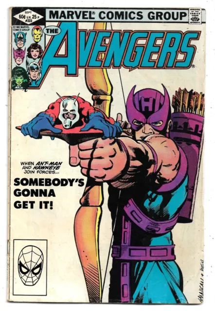The Avengers #223 Classic Hawkeye & Ant-Man Cover FN (1982) Marvel Comics