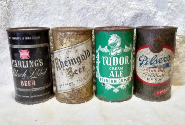 4 Flat Top Beer Cans - Lot 2