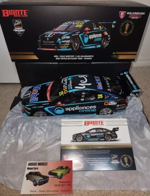 1:18 Biante WAU ZB Commodore 25 Chaz Mostert Lee Holdsworth 2021 Bathurst Winner