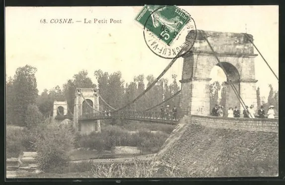 CPA Cosne, Le Petit Pont 1912