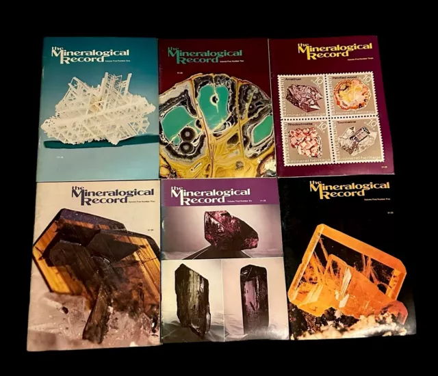 Mineralogical Record Magazine 1974 Vol Five All 6 Issues Complete Mineralogy