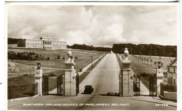 UK Northern Ireland Belfast - Parliament old real photo sepia postcard