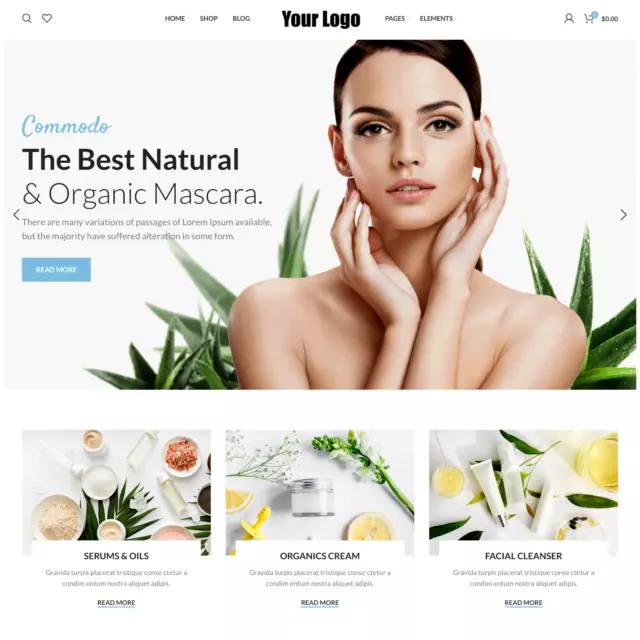 Cosmetics Online Shop Web Design with Free 5GB VPS Web Hosting