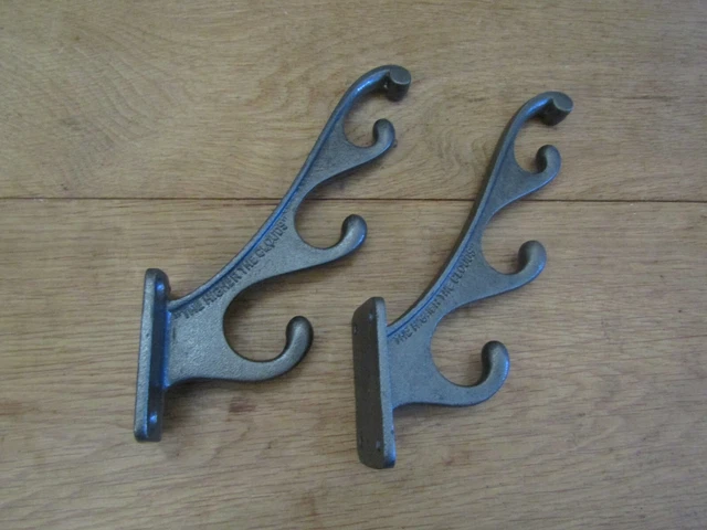 Heavy Large Cast iron Rustic coat hooks vintage old English Victorian retro pegs