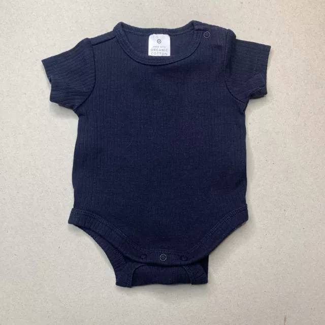 Girls,Boys size 0000, Target, navy organic cotton blend bodysuit / romper, EUC