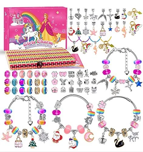 Gifts for 5 6 7 8 9 10 11 Year Old Teenage Colorful unicorn beautiful bracelet