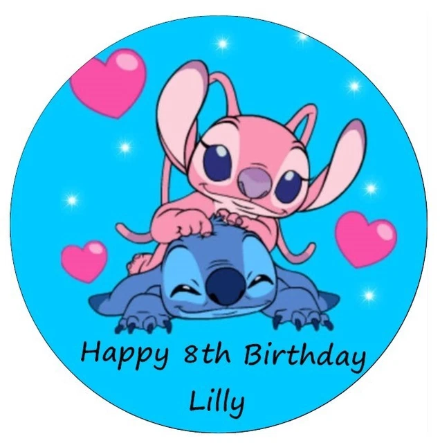 LILO STITCH AND Angel Personalised Edible Cake Topper Edible Wafer
