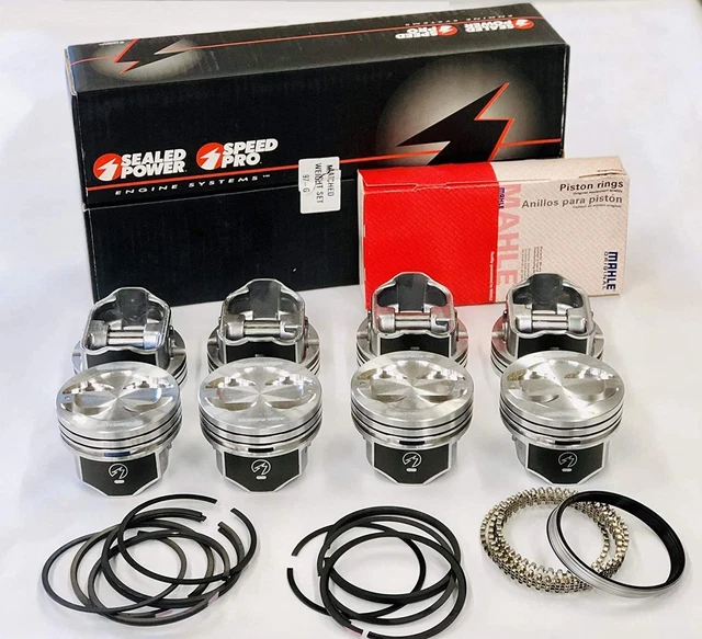 SPEED PRO HYPEREUTECTIC Dished Pistons+CAST Rings Kit Chevy 400 use 5.7