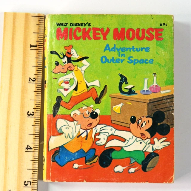 MICKEY MOUSE ADVENTURE in Outer Space Whitman Big Little Book 1968 Walt ...