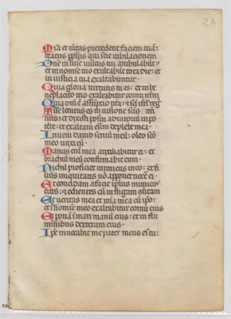 RARE ILLUMINATED Medieval Psalterium Davidus MANUSCRIPT Vellum LEAF c1450 Italy RARE ILLUMINATED Medieval Psalterium Davidus MANUSCRIPT Vellum LEAF c1450 Italy