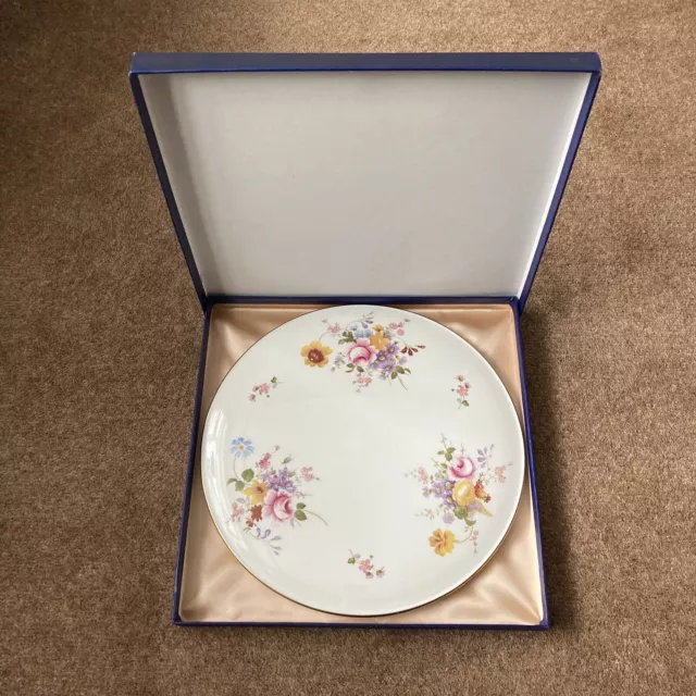 Boxed Royal Crown Derby Posies Cake Plate