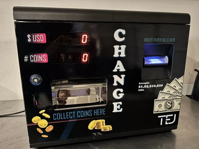 Dollar bill coin changer machine / Exchange dollar bills for quarters model TEJ