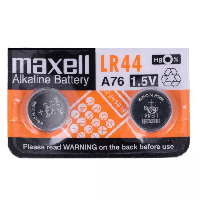 2x Pilas Boton MAXELL LR44 1,5 Voltios Blister Nuevo a2195