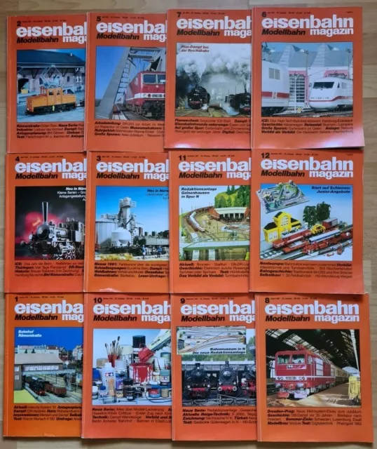 12x Eisenbahn Modellbahn Magazin 1991 komplett Zeitschrift Miniatur Zeitschrift