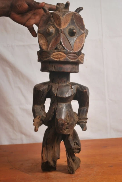 African Tribal Art, bembe statue from Democratic Republic of Congo.