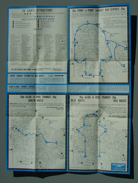 GREYHOUND MAP & Routes at the 1964-65 New York World's Fair Mint