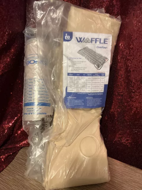 New WAFFLE OVERLAYS Expansion Control MATTRESS PAD w/PUMP 88” x 40" 1005ECP