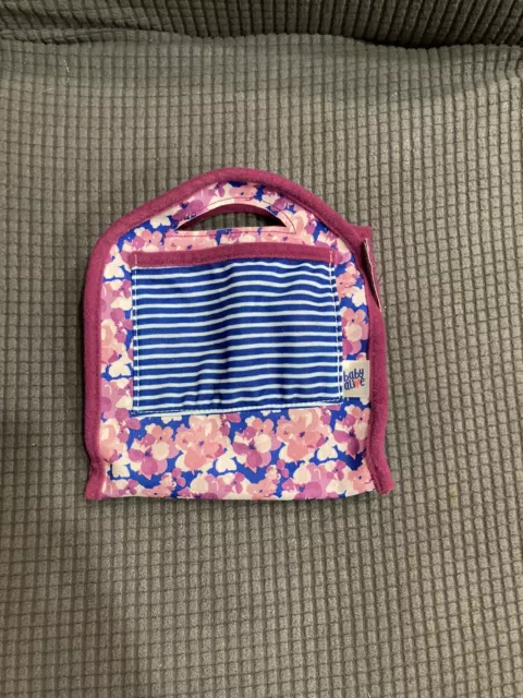 Baby Alive Diaper Bag Purple Flowers Blue Stripes Pockets 5” Width Toy Access