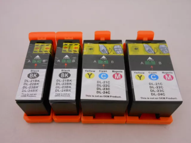 Ink Cartridge for Dell V715W P713W V515W V313W Series 21 22 23 24 Black CLR 4pK
