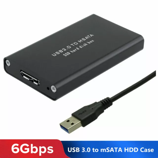 USB3.0 To MSATA Mini PCI-E SSD Box Converter Adapter External Enclosure Case CHU