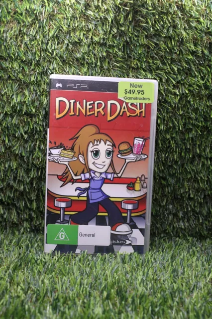 Diner Dash: Sizzle & Serve (Sony PSP, 2007) Game Case & Manual