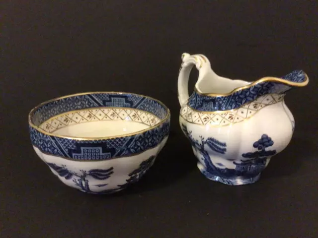 Vintage Booths Real Old Willow  Creamer / Cream / Milk Jug And Sugar Bowl