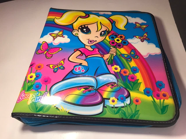 Vintage 90’s Y2K Lisa Frank 3 Ring Soft Zip Binder Milleny M. Blonde Hippie Girl