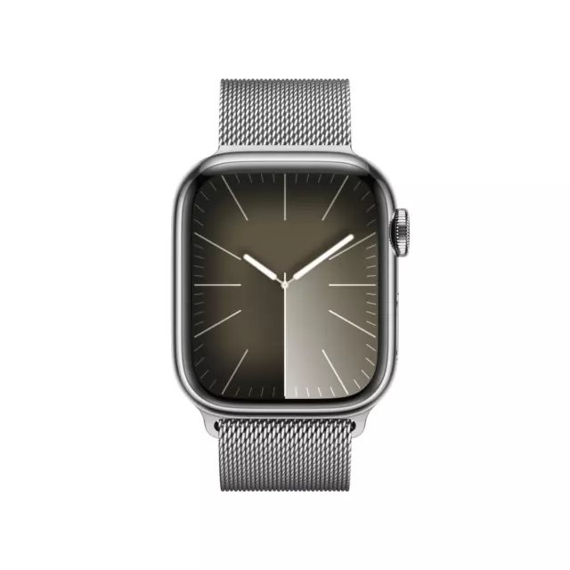 Apple Watch Series 9 (GPS + Cellular) 45mm Edelstahlgehäuse silber, Milanese